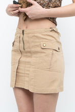 Load image into Gallery viewer, Vintage x Beige Ripstop Zipper Skirt (XS-M)