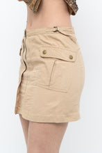 Load image into Gallery viewer, Vintage x Beige Ripstop Zipper Skirt (XS-M)