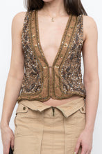 Load image into Gallery viewer, DOLLS POINT x Full Beaded Tan Vest (XS, S)
