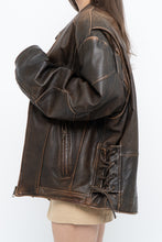 Load image into Gallery viewer, Vintage x LIMITED Distressed Brown Leather Biker Jacket (M-XL)