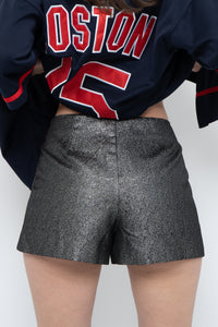 DO + BE Black Metallic Micro Shorts (M)