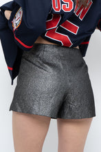 Load image into Gallery viewer, DO + BE Black Metallic Micro Shorts (M)