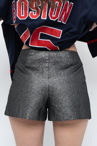 DO + BE Black Metallic Micro Shorts (M)