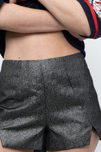 Load image into Gallery viewer, DO + BE Black Metallic Micro Shorts (M)