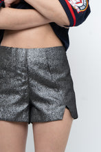 Load image into Gallery viewer, DO + BE Black Metallic Micro Shorts (M)