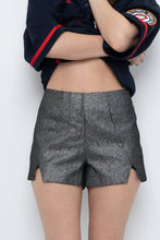 Load image into Gallery viewer, DO + BE Black Metallic Micro Shorts (M)