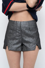 Load image into Gallery viewer, DO + BE Black Metallic Micro Shorts (M)