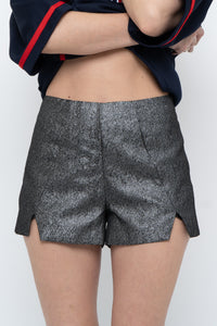 DO + BE Black Metallic Micro Shorts (M)