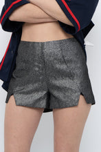 Load image into Gallery viewer, DO + BE Black Metallic Micro Shorts (M)