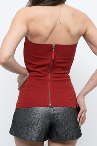 RICK OWENS x Red Textured Tube Top (M, L)