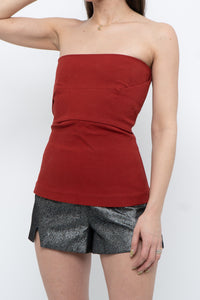 RICK OWENS x Red Textured Tube Top (M, L)