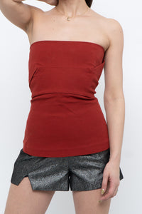 RICK OWENS x Red Textured Tube Top (M, L)