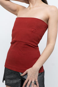 RICK OWENS x Red Textured Tube Top (M, L)