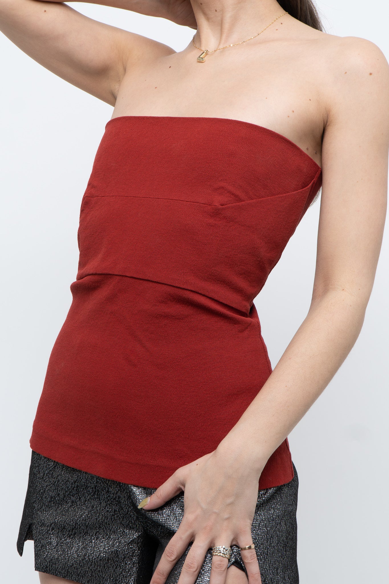 RICK OWENS x Red Textured Tube Top (M, L)