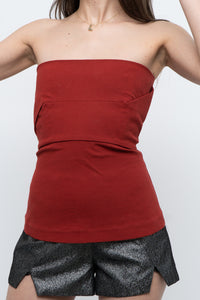 RICK OWENS x Red Textured Tube Top (M, L)