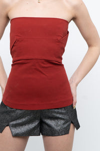 RICK OWENS x Red Textured Tube Top (M, L)