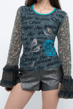Load image into Gallery viewer, Vintage x SAVE THE QUEEN Blue Mesh Long Sleeve (M, L)