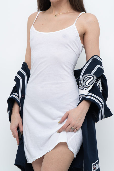 Vintage x Made in USA x White Soft Cotton Tank Dress (S, M)