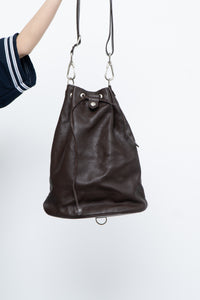 Vintage x PORSCHE DESIGN Brown Pebble Leather Bucket Purse