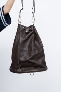 Vintage x PORSCHE DESIGN Brown Pebble Leather Bucket Purse