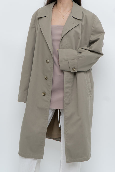 Vintage x Beige Cotton Mid-length Trench (M, L)