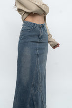 Load image into Gallery viewer, Modern x Midwash Panelled Fray Denim Maxi Skirt (XXS, XS)