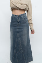 Load image into Gallery viewer, Modern x Midwash Panelled Fray Denim Maxi Skirt (XXS, XS)
