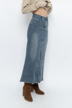 Load image into Gallery viewer, Modern x Midwash Panelled Fray Denim Maxi Skirt (XXS, XS)