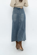 Load image into Gallery viewer, Modern x Midwash Panelled Fray Denim Maxi Skirt (XXS, XS)