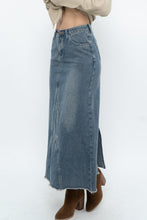 Load image into Gallery viewer, Modern x Midwash Panelled Fray Denim Maxi Skirt (XXS, XS)
