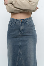 Load image into Gallery viewer, Modern x Midwash Panelled Fray Denim Maxi Skirt (XXS, XS)