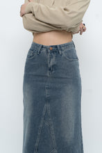 Load image into Gallery viewer, Modern x Midwash Panelled Fray Denim Maxi Skirt (XXS, XS)