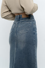 Load image into Gallery viewer, Modern x Midwash Panelled Fray Denim Maxi Skirt (XXS, XS)