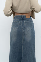 Load image into Gallery viewer, Modern x Midwash Panelled Fray Denim Maxi Skirt (XXS, XS)