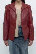 Load image into Gallery viewer, Vintage x Burgundy Leather Fitted Jacket (XS, S)