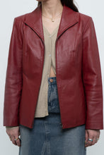 Load image into Gallery viewer, Vintage x Burgundy Leather Fitted Jacket (XS, S)