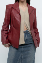 Load image into Gallery viewer, Vintage x Burgundy Leather Fitted Jacket (XS, S)