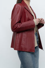 Load image into Gallery viewer, Vintage x Burgundy Leather Fitted Jacket (XS, S)