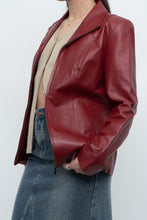 Load image into Gallery viewer, Vintage x Burgundy Leather Fitted Jacket (XS, S)