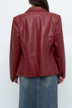 Load image into Gallery viewer, Vintage x Burgundy Leather Fitted Jacket (XS, S)
