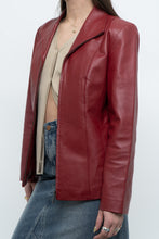 Load image into Gallery viewer, Vintage x Burgundy Leather Fitted Jacket (XS, S)