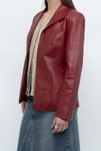 Load image into Gallery viewer, Vintage x Burgundy Leather Fitted Jacket (XS, S)