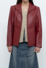 Load image into Gallery viewer, Vintage x Burgundy Leather Fitted Jacket (XS, S)