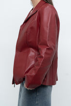 Load image into Gallery viewer, Vintage x Burgundy Leather Fitted Jacket (XS, S)