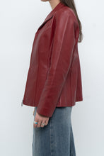 Load image into Gallery viewer, Vintage x Burgundy Leather Fitted Jacket (XS, S)