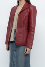 Load image into Gallery viewer, Vintage x Burgundy Leather Fitted Jacket (XS, S)