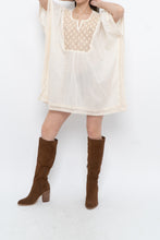 Load image into Gallery viewer, Vintage x Beige Embroidered Flowy Dress (XS-M)