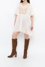 Load image into Gallery viewer, Vintage x Beige Embroidered Flowy Dress (XS-M)