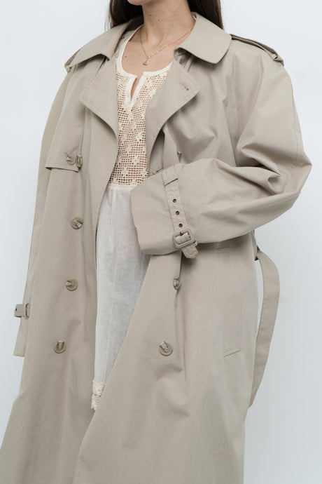 Vintage x Made in Korea x MOORES Beige Cotton-Blend Trench (M, L)