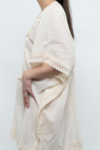 Vintage x Beige Embroidered Flowy Dress (XS-M)